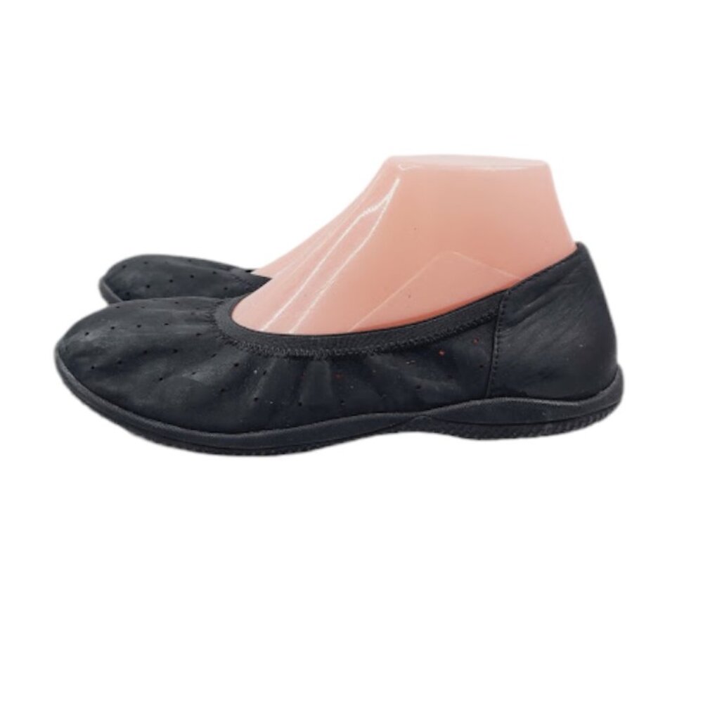 Softwalk Women's Black Leather Classic Slip-On Ballet Flat Size US 8WW